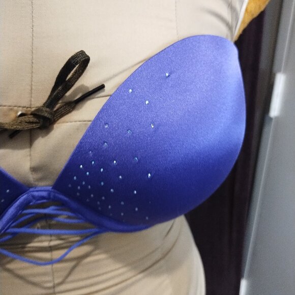 La SENZA Royal Blue Bejeweled Strapless Bra - Size 36D - Picture 2 of 6